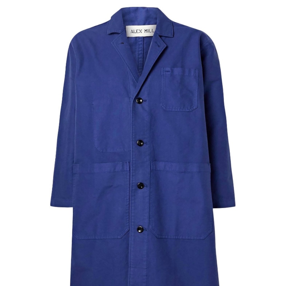 Alex Mill Long Work Jacket Coat Blue, Small NWT!